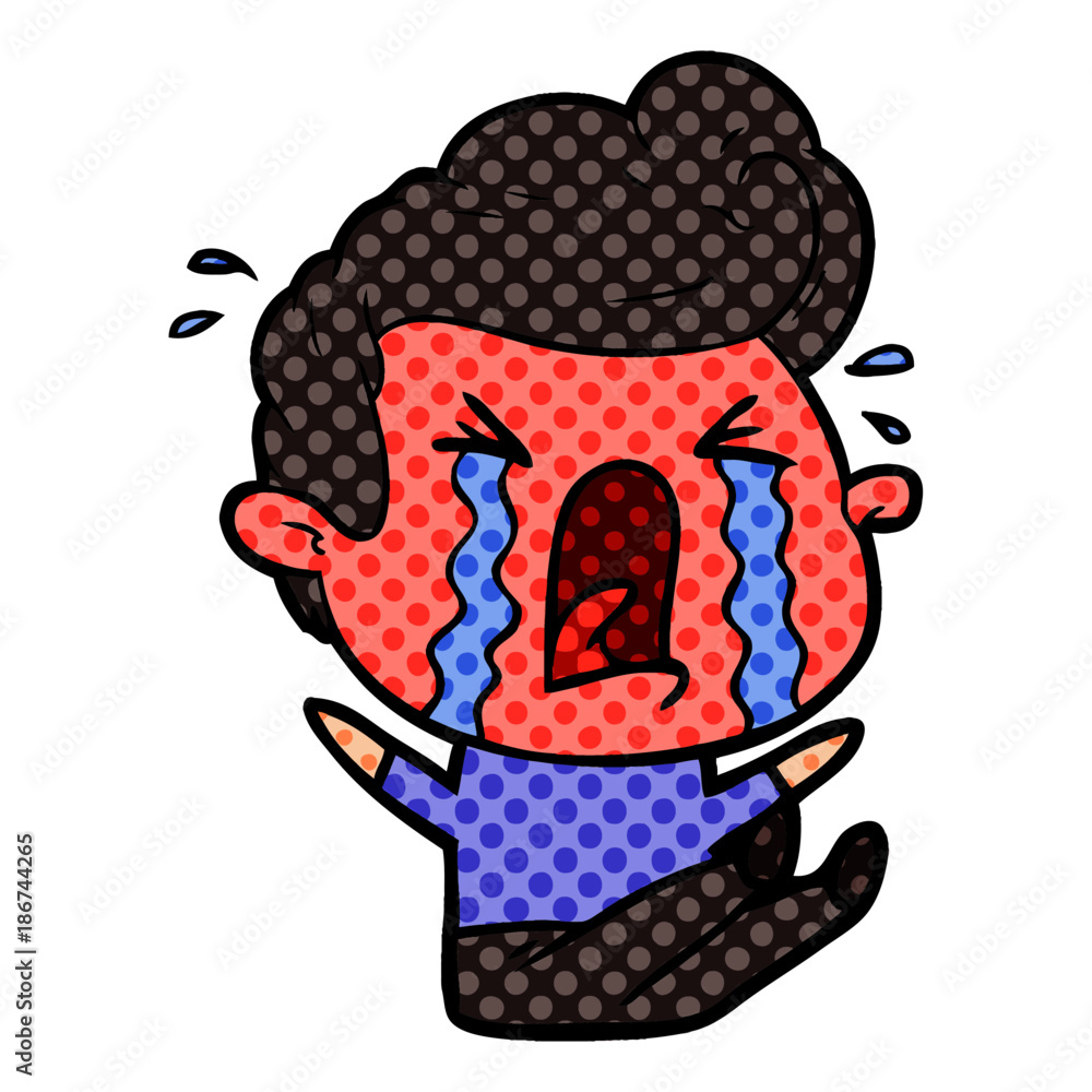 cartoon crying man