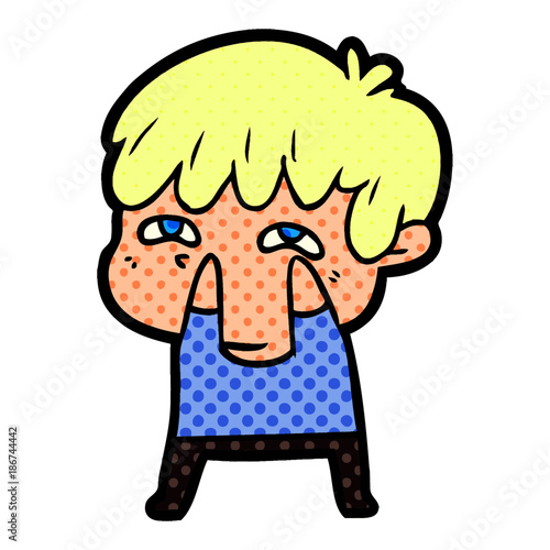 cartoon curious man