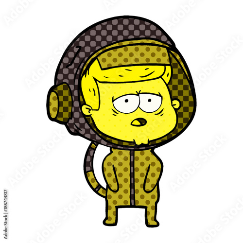cartoon tired astronaut
