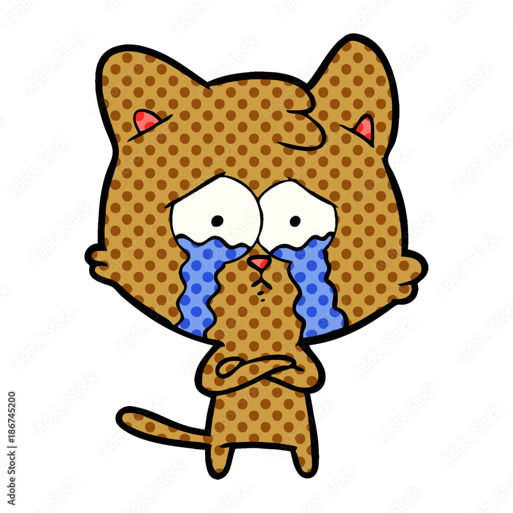 cartoon crying cat