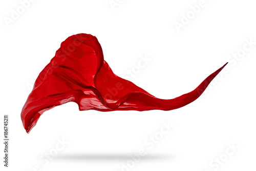 Smooth elegant red cloth isolated on white background