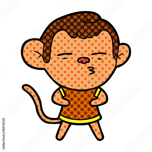 cartoon suspicious monkey