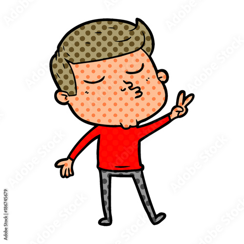 cartoon model guy pouting