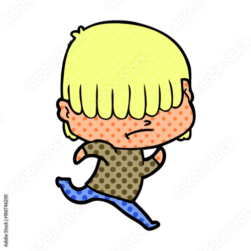 cartoon boy with untidy hair