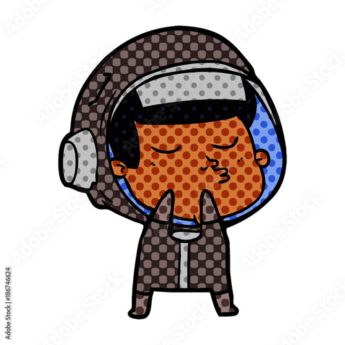 cartoon confident astronaut