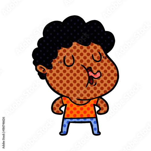 cartoon man pulling face