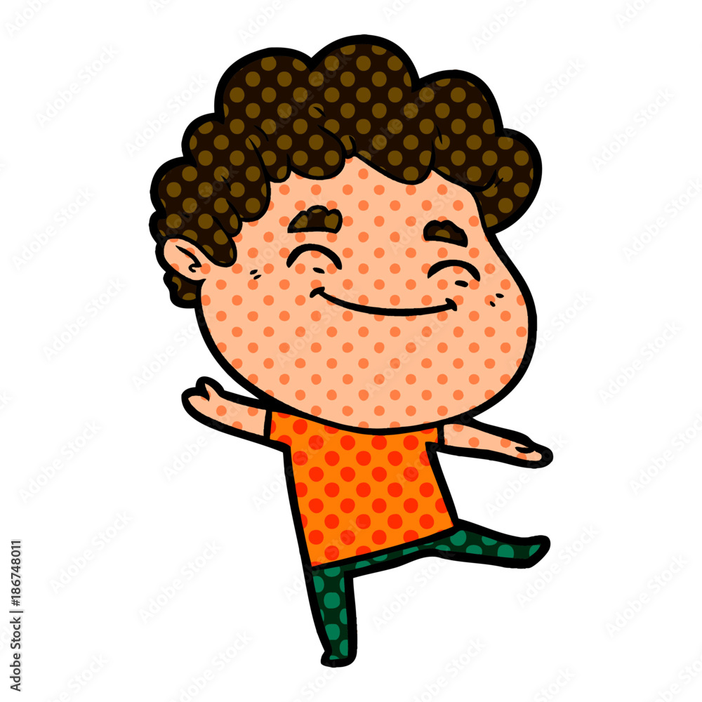 cartoon friendly man