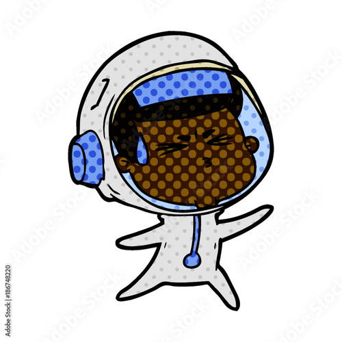 cartoon stressed astronaut