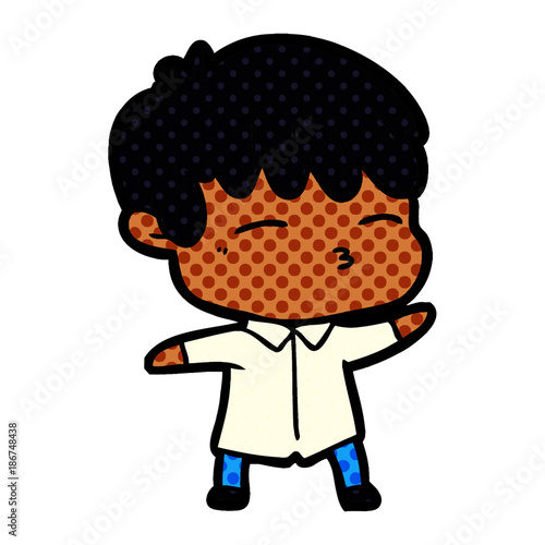 cartoon curious boy