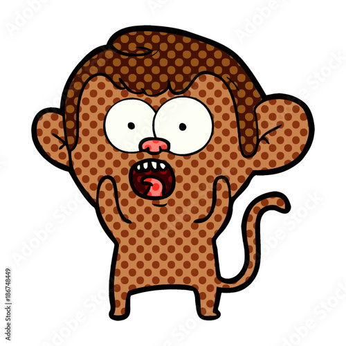 cartoon shocked monkey