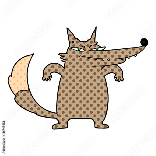 sly cartoon wolf
