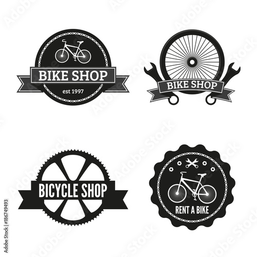 Vintage bycicle badges set