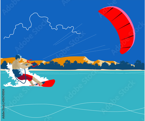 Kiteboarding background 