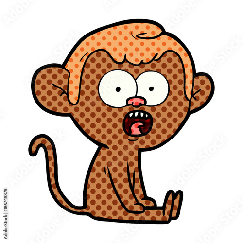 cartoon shocked monkey