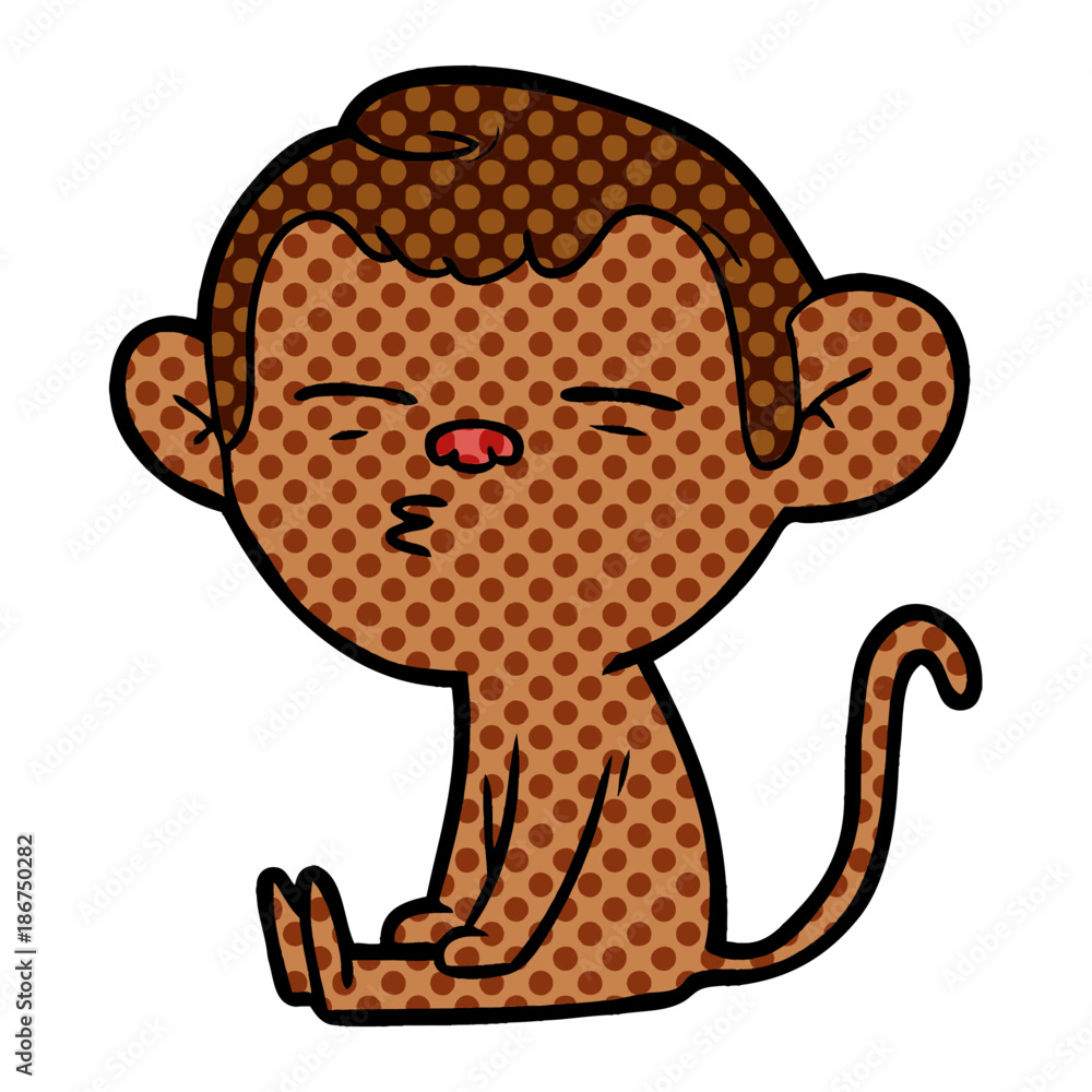 Obraz premium cartoon suspicious monkey
