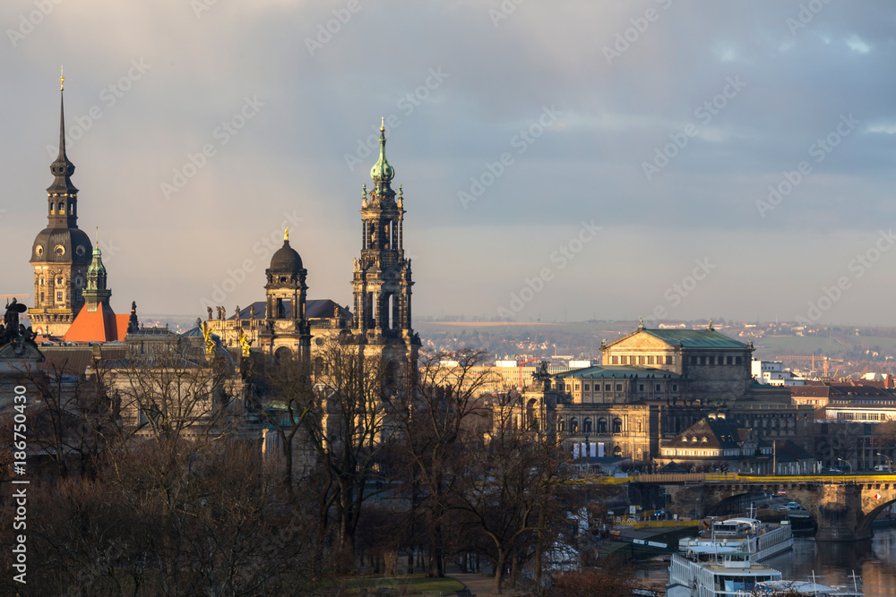 dresden germany historic town from above