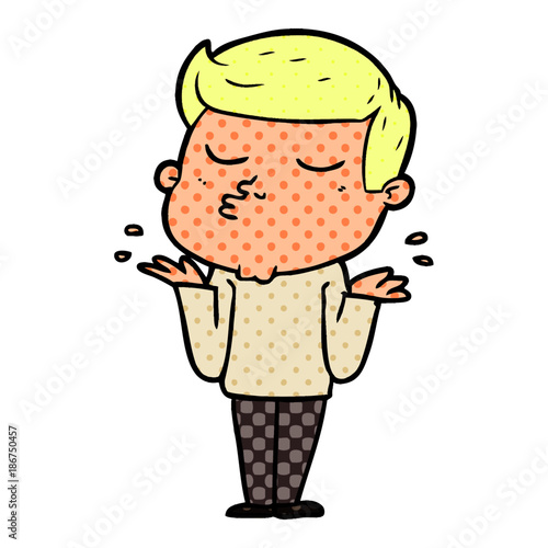 cartoon model guy pouting