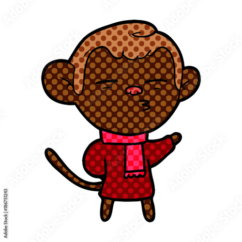 cartoon suspicious monkey