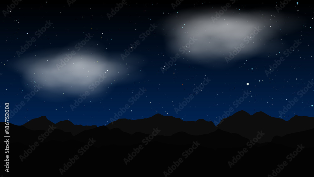 Star night landscape Vector