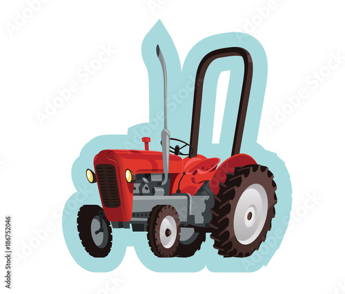 Red old tractor
