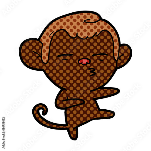 cartoon suspicious monkey