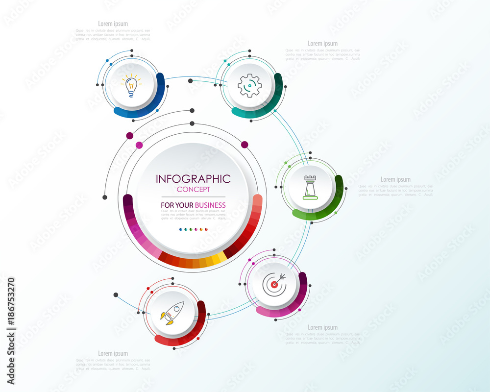Fototapeta premium Vector infographic template. Business concept with options.