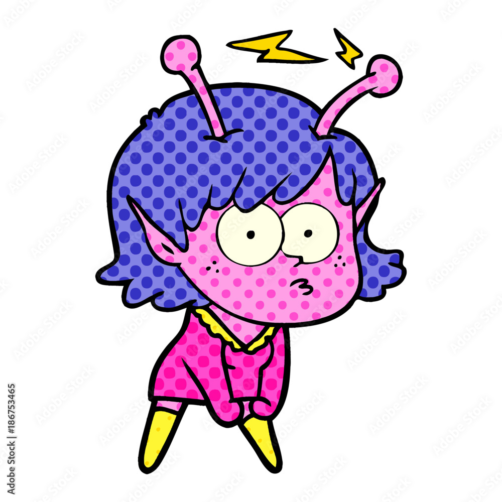 cartoon alien girl
