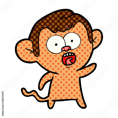 cartoon shocked monkey