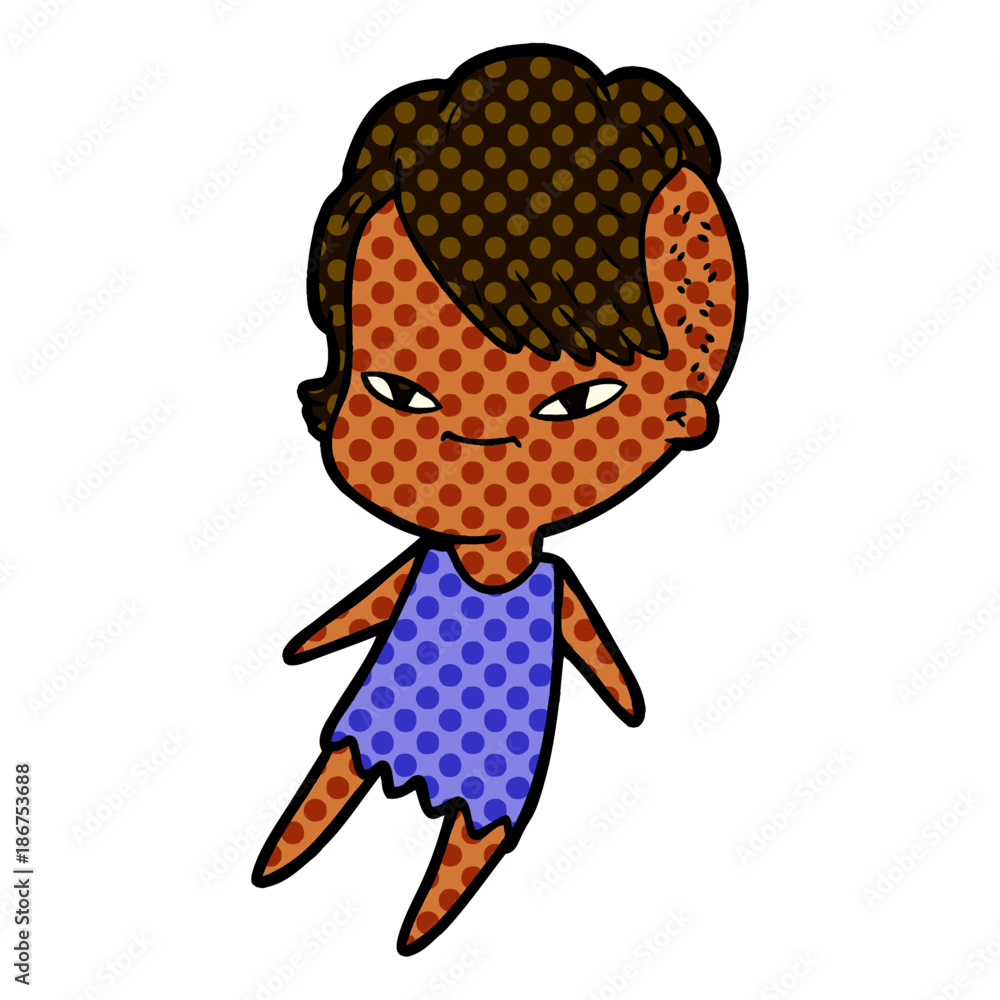 cute cartoon girl with hipster haircut cute cartoon girl with hipster haircut