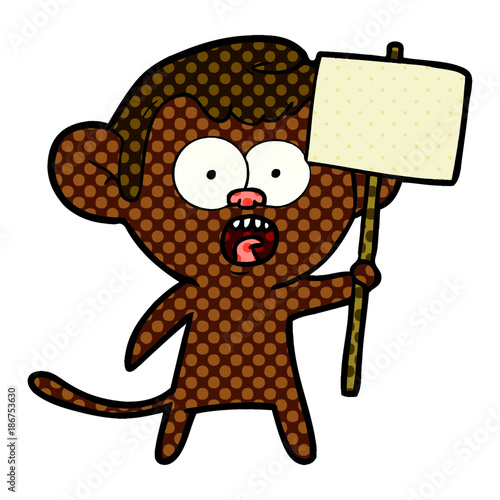 cartoon shocked monkey