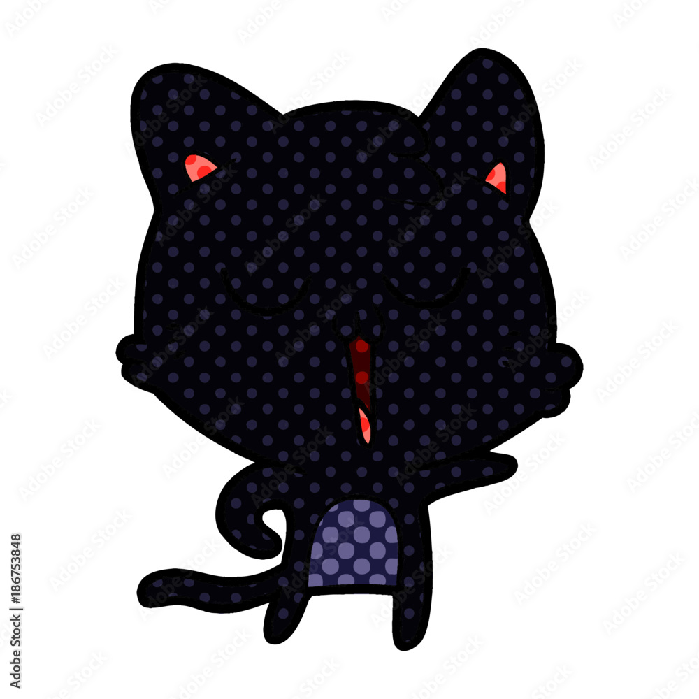 Fototapeta premium cartoon cat singing