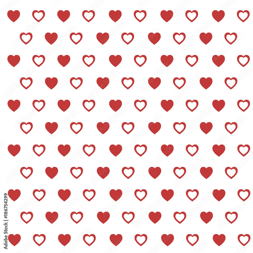 recurrent heart shape drawing vector on white background recurrent heart shape drawing vector on white background