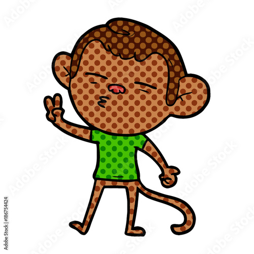 cartoon suspicious monkey