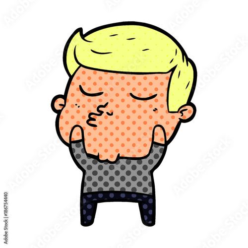 cartoon model guy pouting