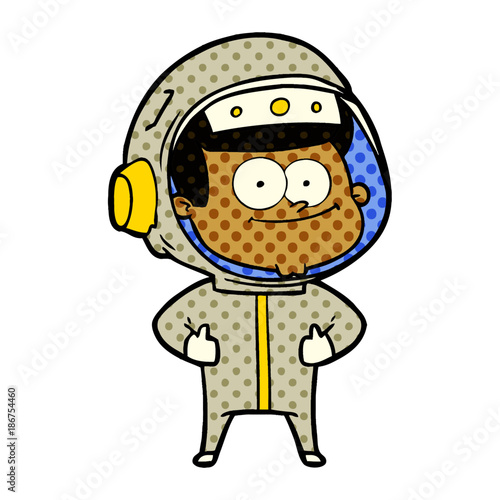 happy astronaut cartoon