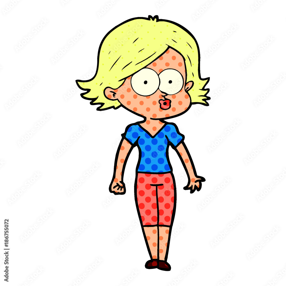 cartoon girl pouting