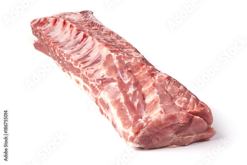 Konstfotografi Fresh raw pork loin with ribs, isolated on white background.