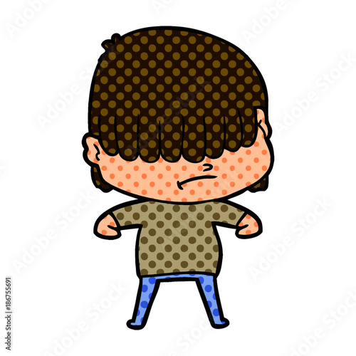 cartoon boy with untidy hair