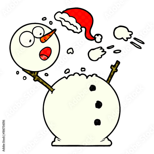 snowman in snowball fight