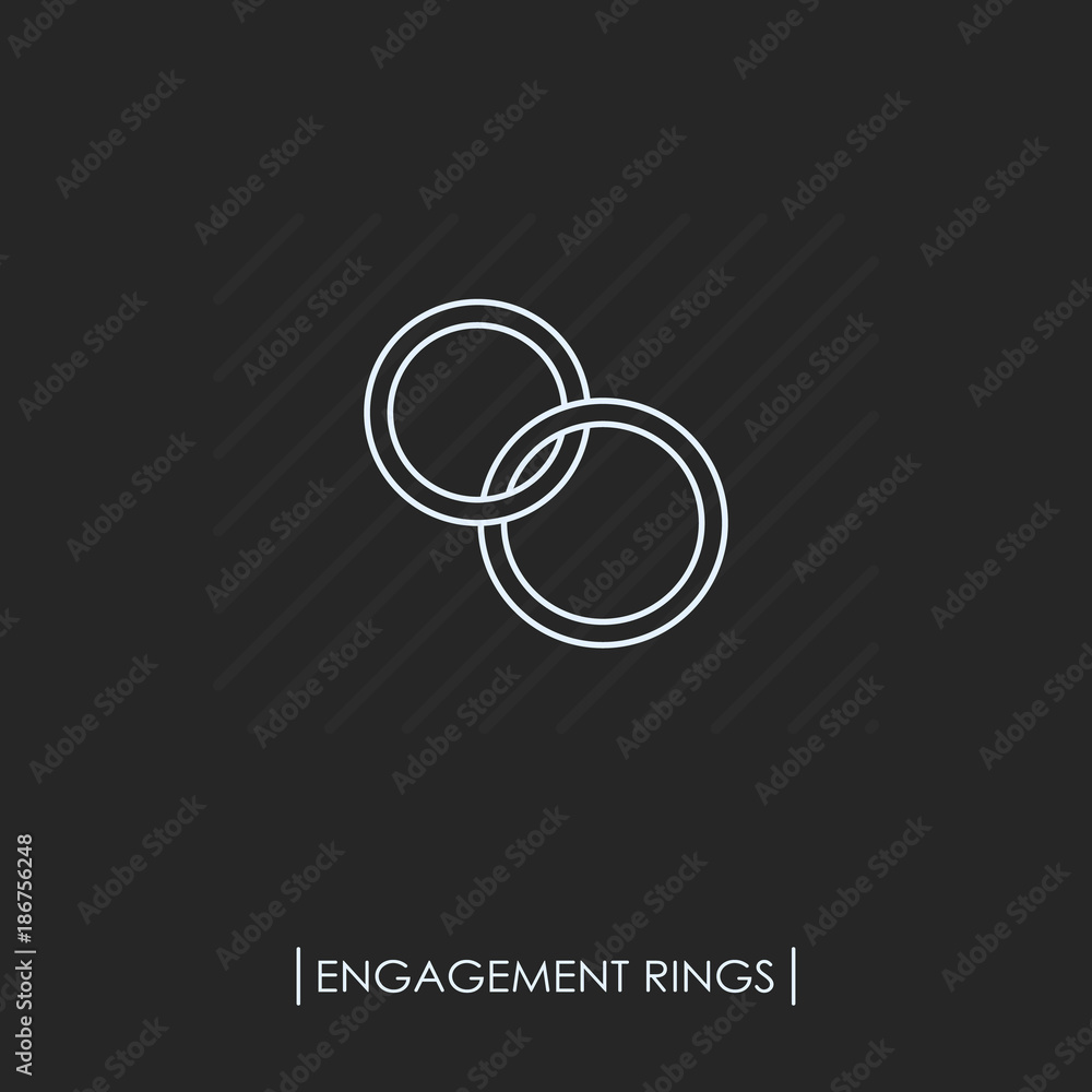 Engagement rings outline icon isolated