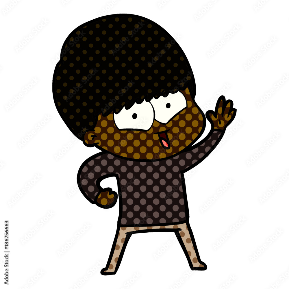 Fototapeta premium cartoon happy boy