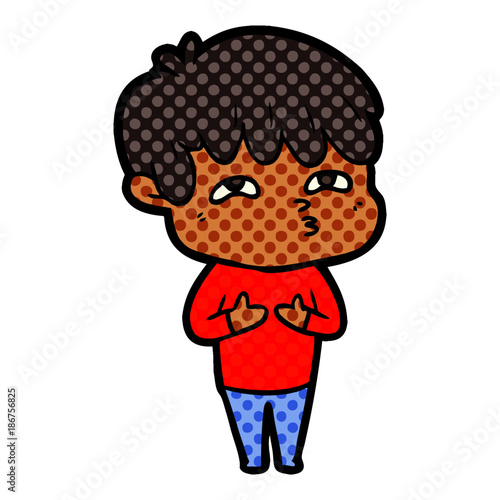 cartoon curious man