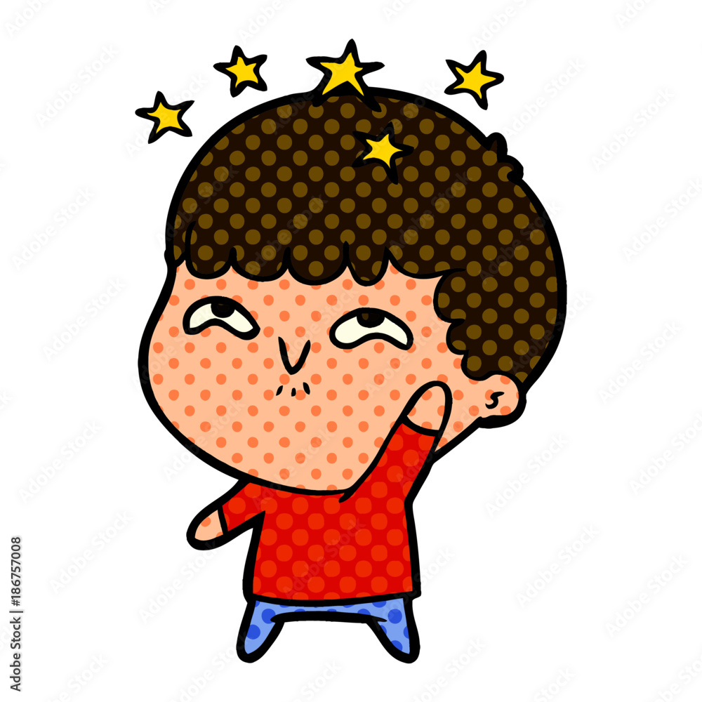 Obraz premium cartoon amazed boy