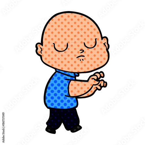 cartoon bald man