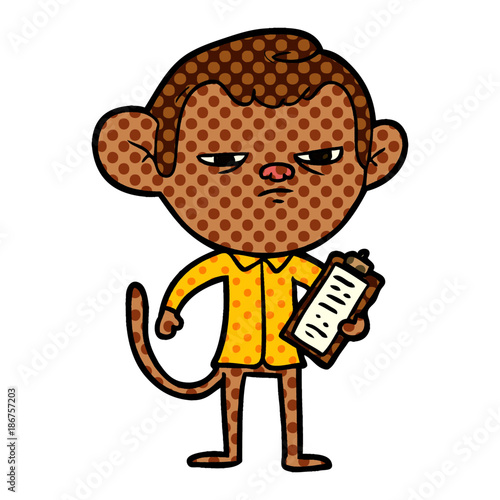 cartoon annoyed monkey boss