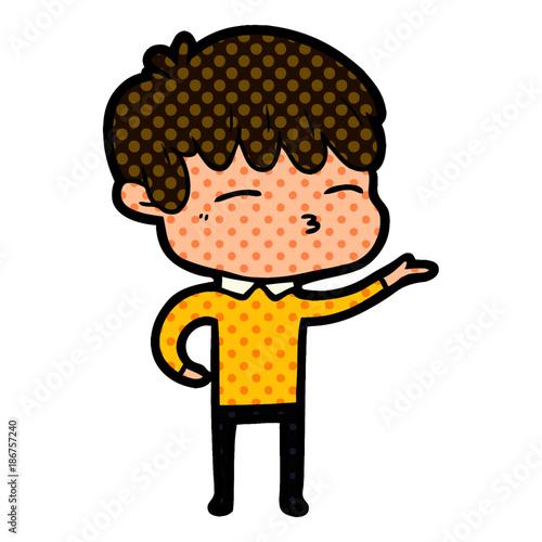 cartoon curious boy