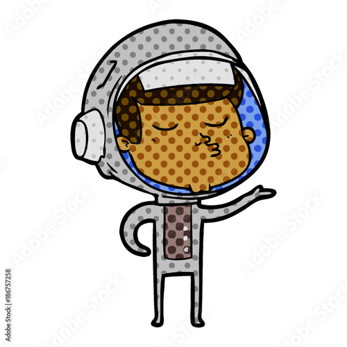 cartoon confident astronaut