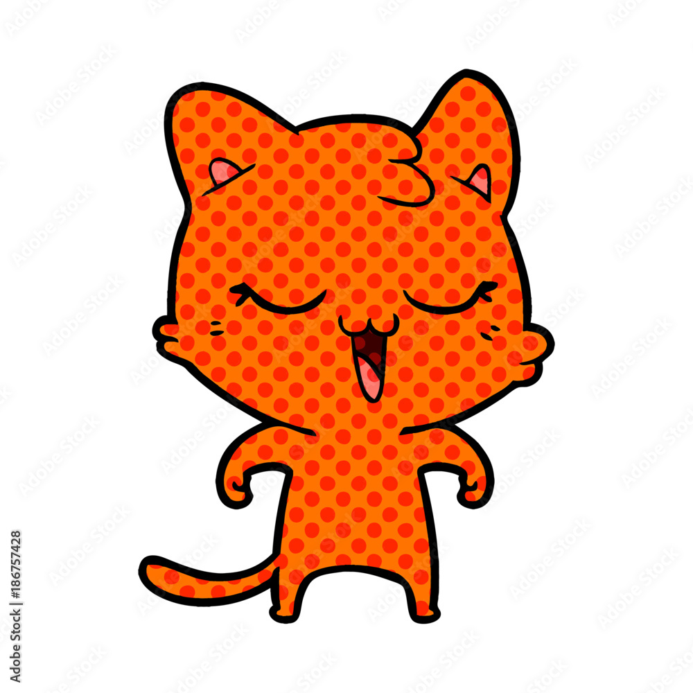 happy cartoon cat