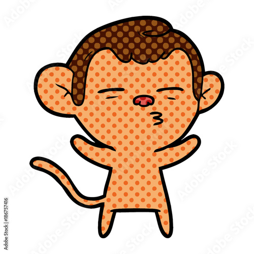 cartoon suspicious monkey
