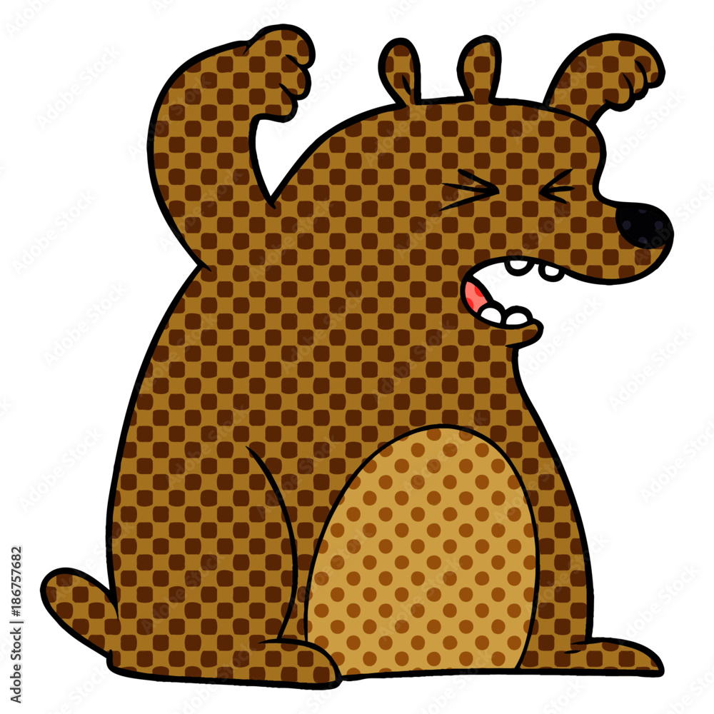 Obraz premium cartoon roaring bear